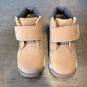 Timberland Kids Tan Velcro Booties